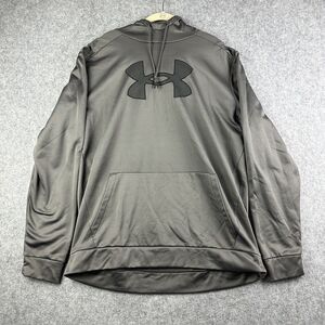 Under Armour Fleece Hoodie Mens 2XLT XXLT Tall Dark Gray Loose Big Logo Pullover
